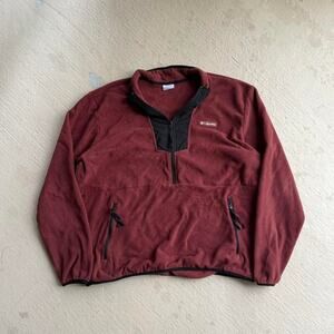 Columbia Sequoia Grove Half Zip Men's XXL Fleece Burgundy